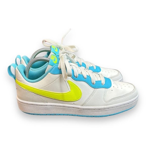 Nike Court Borough Low 2 GS Size 7Y 'White Baltic Blue Volt'‎ BQ5448 122 - Picture 4 of 9